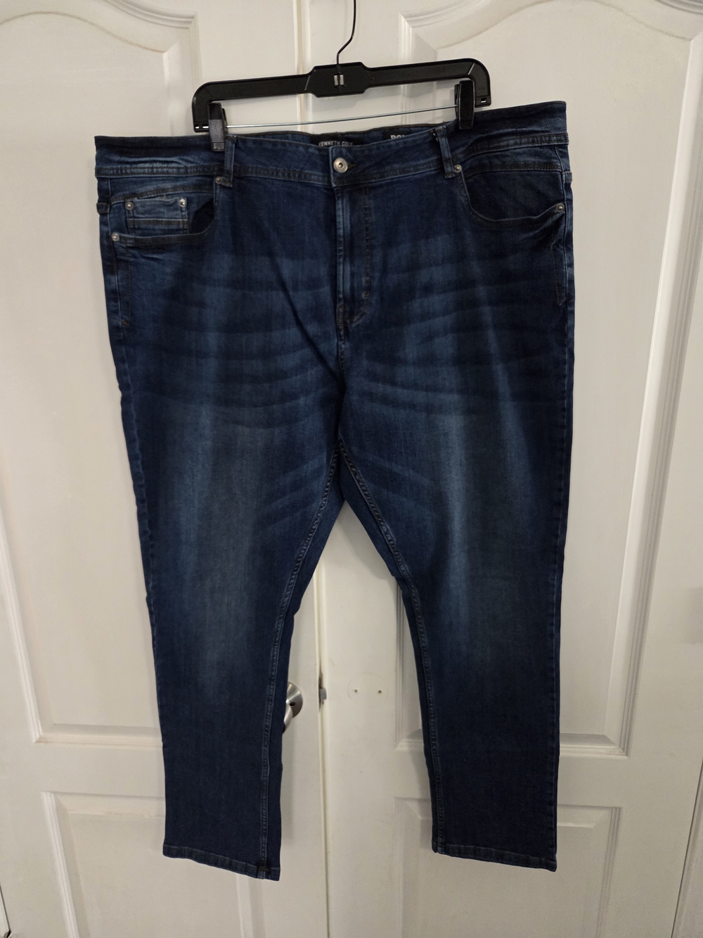 Kenneth Cole Men's Dark Indigo Slim Straight Jeans